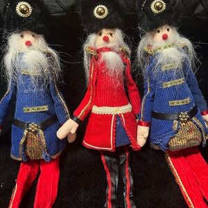 Festive Nutcracker Dolls in Red and Blue